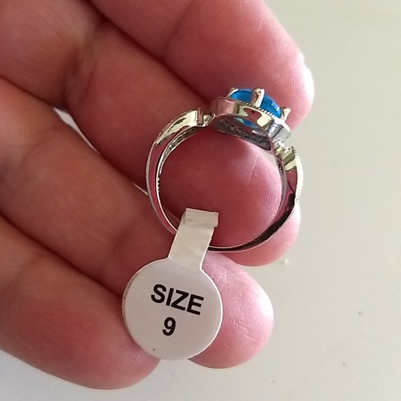 NEW Sterling Ring blue💙stone 925 - Picture 5 of 10